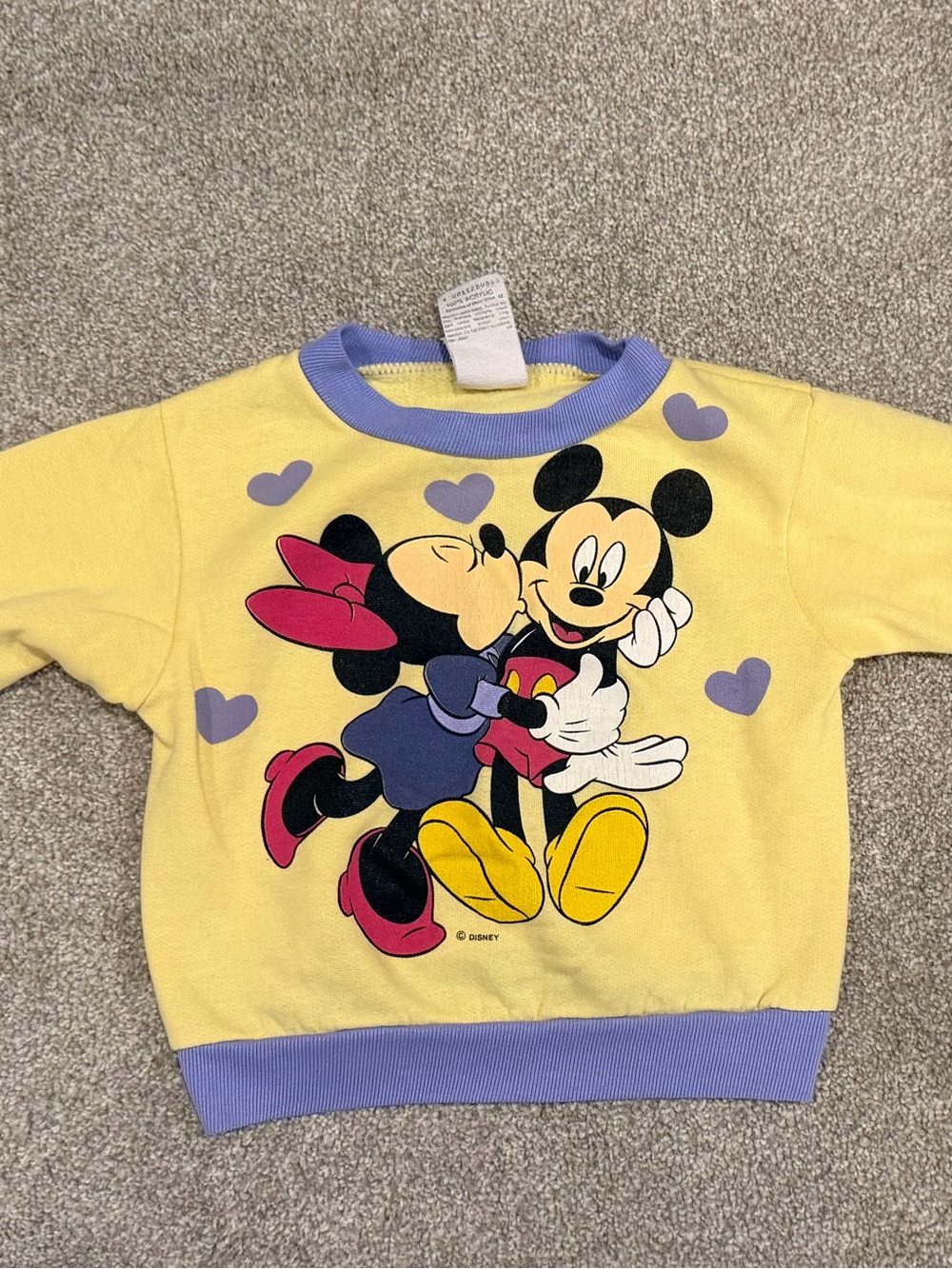 Vintage Disney Yellow & Lavender Minnie & Mickey Kids Sweatshirt - Picture 2 of 8
